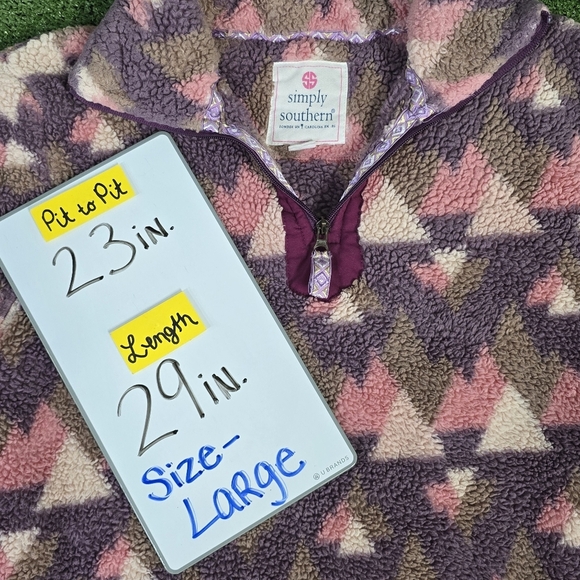 SIMPLY SOUTHERN | Y NECK PLUSH SHERPA QUARTER ZIP PULL OVER - Picture 11 of 11